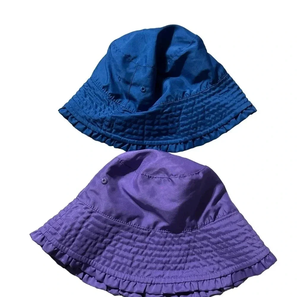 UV SKINZ Bucket Hat Girls Sun Reversible Blue Floral Hawaiian UPF 50 Beach Pool